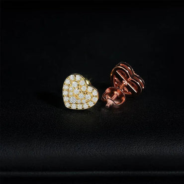 S925 Silver Heart Shape Moissanite Stud Earrings - CaratixJewelry