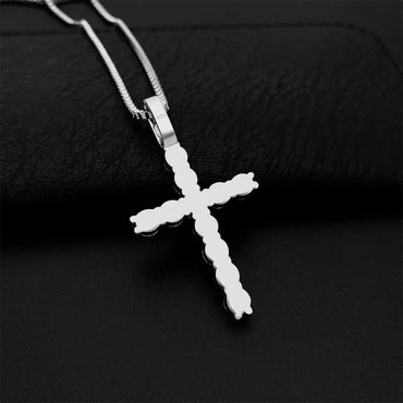 5MM S925 Silver Moissanite Cross Pendant – Hip-Hop Style, Trendy Jewelry - CaratixJewelry
