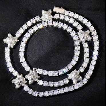 4mm Iced Out Tennis Chain Necklace with Cute Character Zircon | Hip Hop Jewelry | Caratix Jewelry - CaratixJewelry
