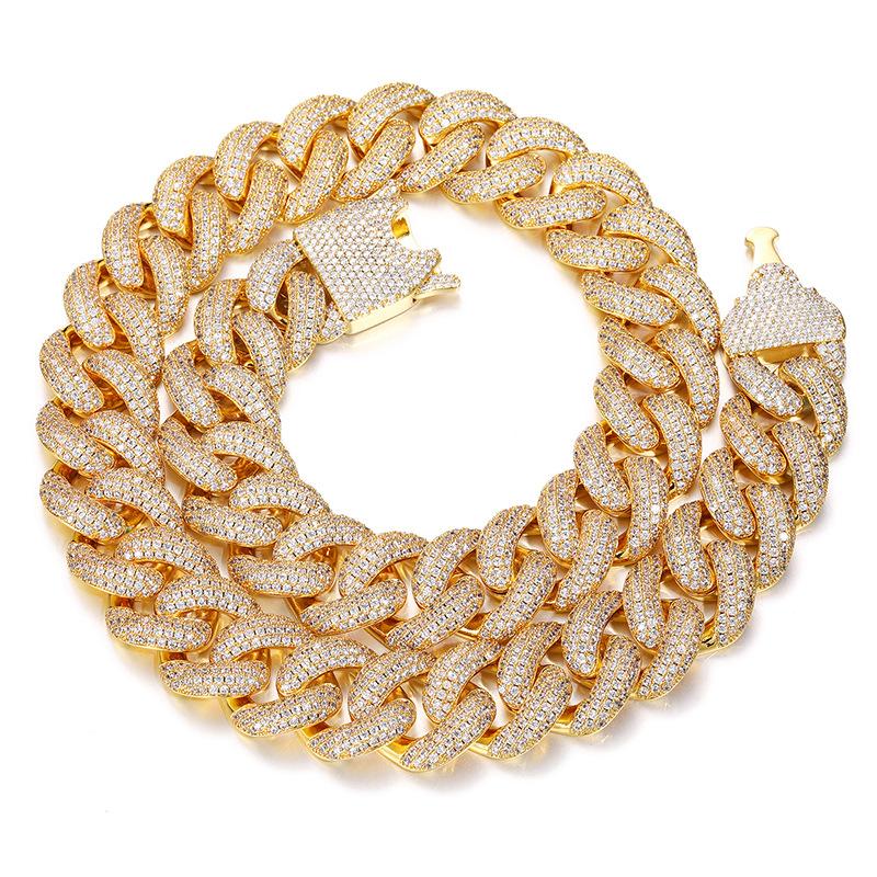 CARÁTIX 20mm Heavy Cuban Link Chain Necklace – 5A+ CZ Iced Out Hip Hop Bling Jewelry for Men | Solid Rapper Gift