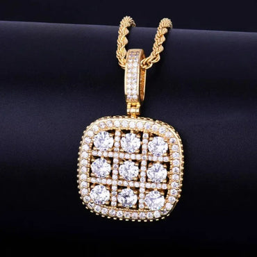 Men's Geometric Zirconia Necklace | Premium Copper CZ Hip Hop Jewelry Caratix - CaratixJewelry