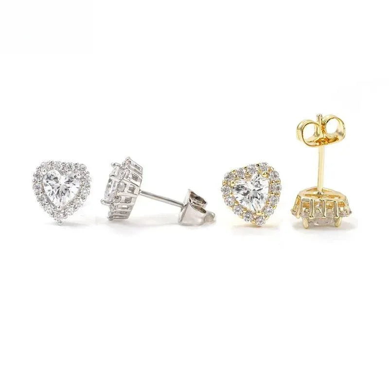 S925 Silver Heart Shape 0.50ct Styl Moissanite Stud Earrings - CaratixJewelry