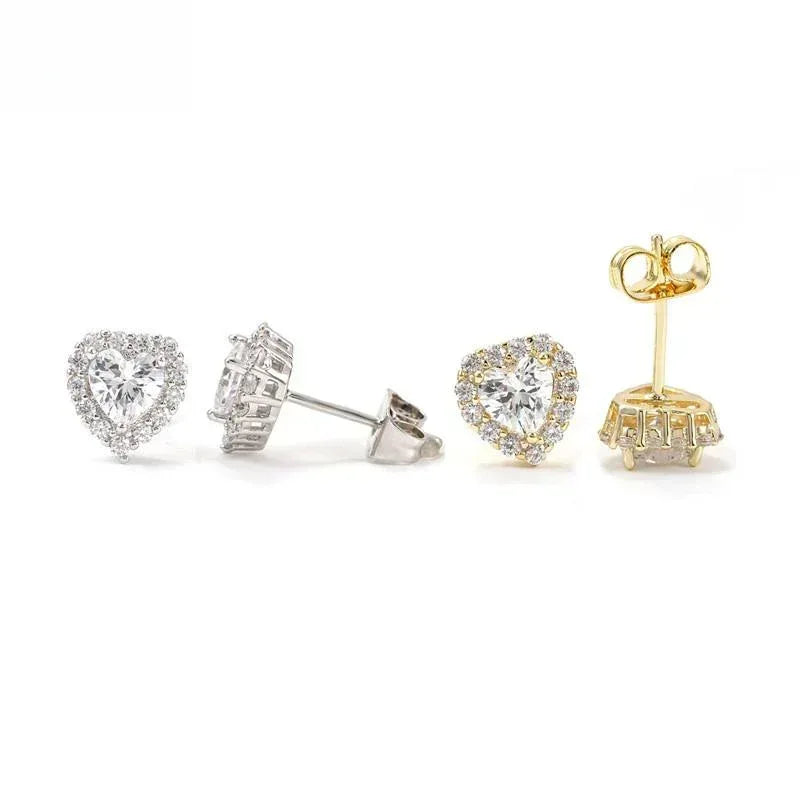 S925 Silver Heart Shape 0.50ct Styl Moissanite Stud Earrings - CaratixJewelry
