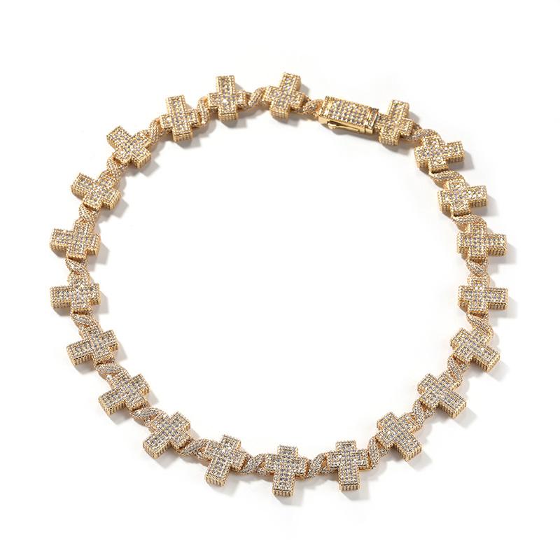 CARÁTIX Infinity Cross Link Chain Necklace – 5A+ CZ Iced Out Hip Hop Bling Jewelry for Men | Gold & Silver Rapper Gift