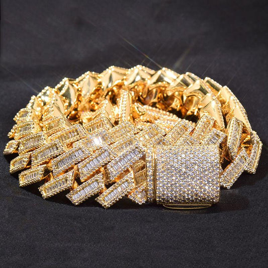 CARÁTIX – Iced Out Rhombus Cuban Link Chain Necklace | Hip Hop CZ Jewelry for Men & Women