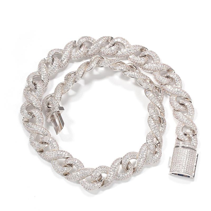 CARÁTIX Infinity 8 Shape Cuban Link Chain Necklace – 3A+ CZ Iced Out Hip Hop Bling Jewelry for Men | Solid Rapper Gift