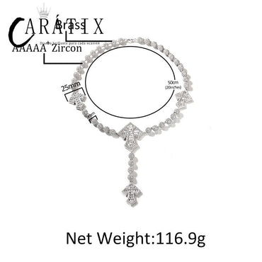 CARÁTIX Beads Cross Chain | 5A+ CZ Iced Out Hip Hop Necklace for Men