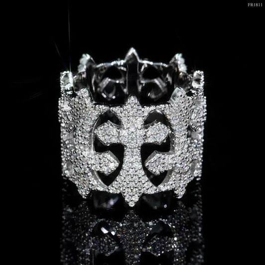 D-Color Moissanite Hip Hop Ring | S925 Silver Unisex Iced Out Fashion Jewelry - CaratixJewelry