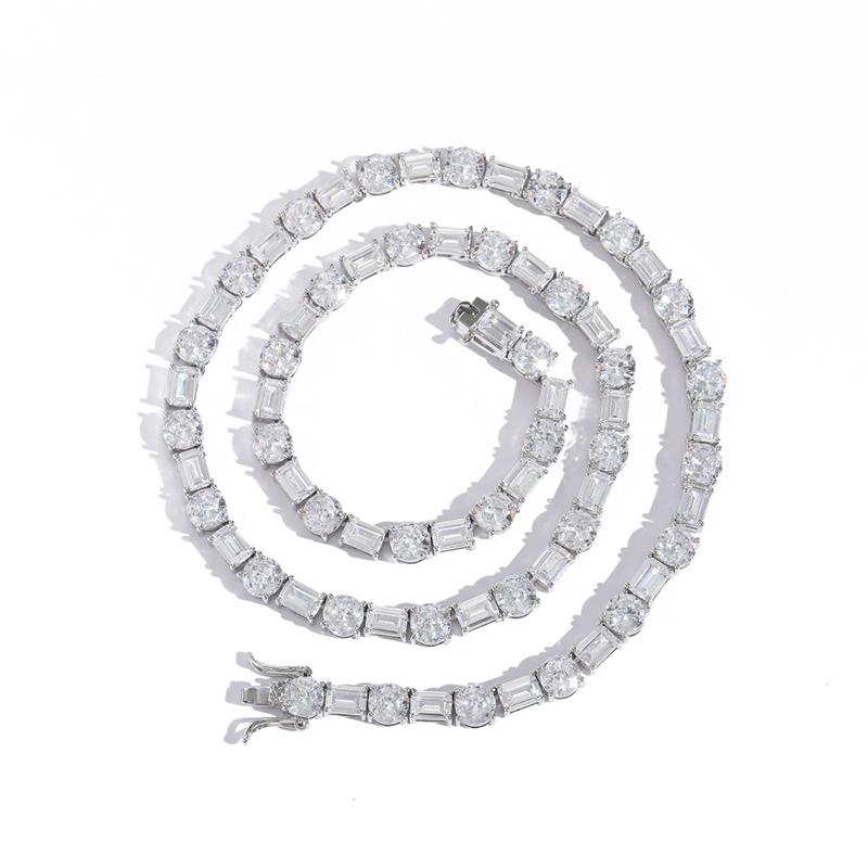 CARÁTIX 6mm Claw Tennis Chain | Square & Round CZ Iced Out Hip Hop Necklace for Men & Women