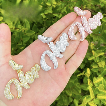 Iced Out "HER" Stiletto Letter Pendant | Women's Real Copper High Heel Necklace - CaratixJewelry