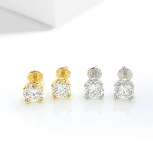 S925 Silver VVS Look Moissanite Stud Earrings - CaratixJewelry