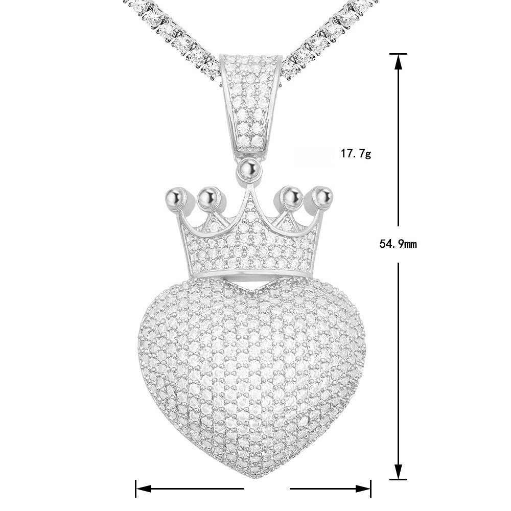 Iced Out Heart Pendant | Men's Gold Plated Hip Hop Heart Charm | Caratix