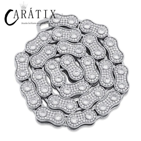 CARÁTIX Motorcycle Link Chain | 3A+ CZ Iced Out Hip Hop Biker Necklace for Men - CaratixJewelry