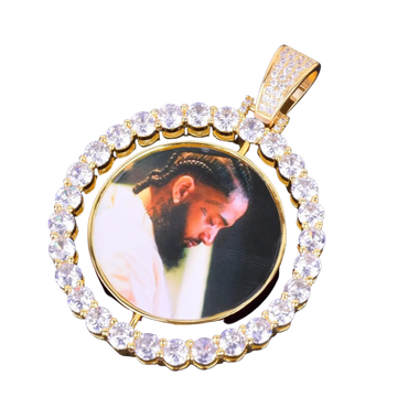Rotating Double-Sided Medallions Spinning Custom Photo Picture Pendant Necklace - Personalized Jewelry - CaratixJewelry