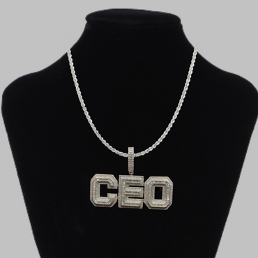 CEO v2 Iced Out Buchstaben-Diamant-Anhänger-Halskette
