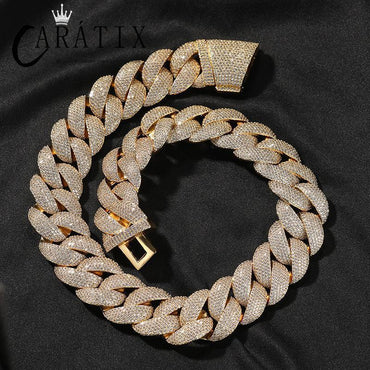 CARÁTIX – 24mm Big Heavy Bubble Round Cuban Miami Link Chain Necklace | Iced Out CZ Bling Hip Hop Jewelry for Men & Women, Rapper Street Style - CaratixJewelry