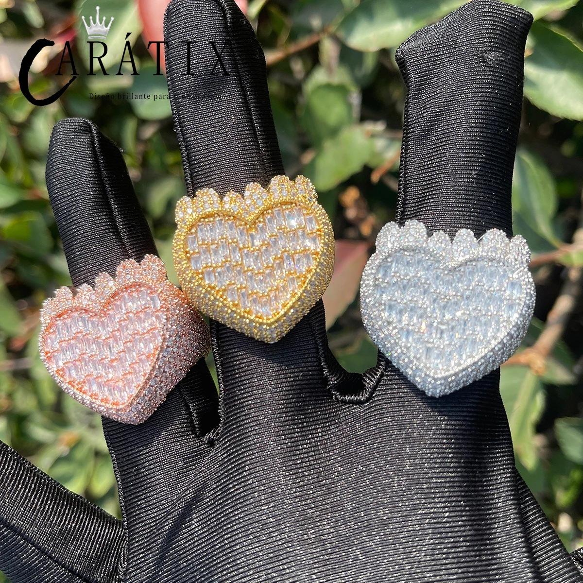 CARÁTIX Love Flame Ring | Real Electroplated Ladder Fang Hip Hop Jewelry for Men