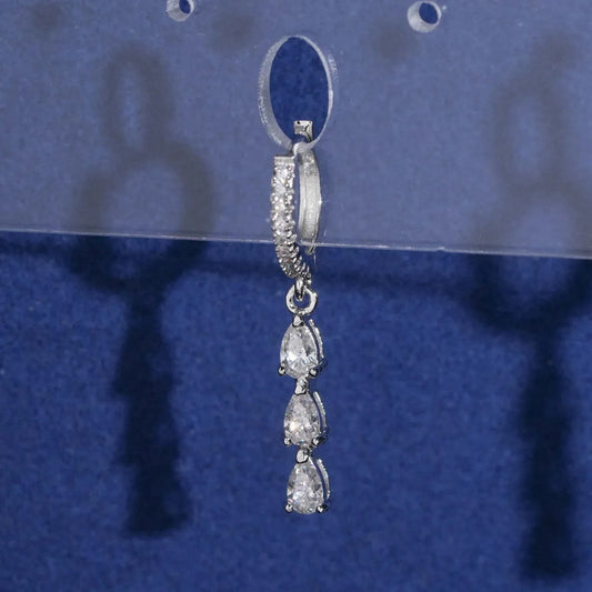 2025 Creative S925 Silver Moissanite Water Drop Look Earrings - CaratixJewelry