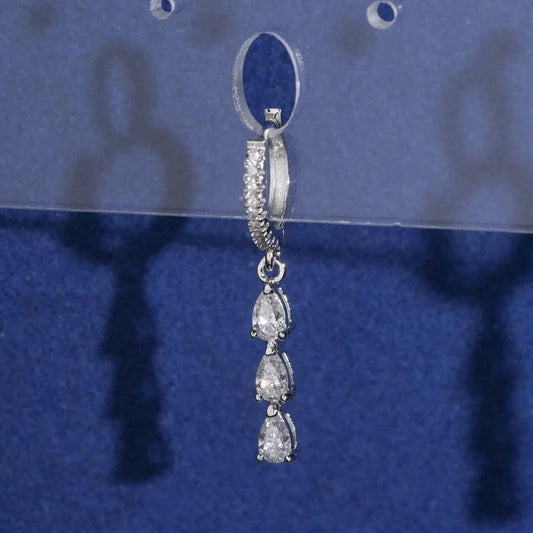 2025 Creative S925 Silver Moissanite Water Drop Look Earrings - CaratixJewelry