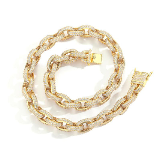 CARÁTIX Beads Cross Chain | 5A+ CZ Iced Out Hip Hop Necklace for Men