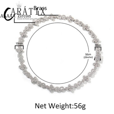 CARÁTIX – Infinity Cross Cuban Link Chain Necklace | 5A+ CZ Bling Iced Hip Hop Jewelry for Men