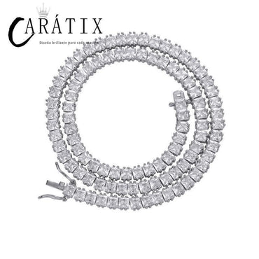 CARÁTIX 4×4mm Square CZ Iced Out Tennis Link Choker Necklace - CaratixJewelry
