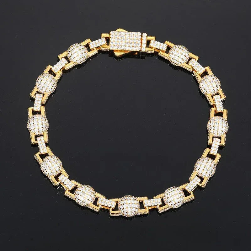 7mm Moissanite Bubble Bead Chain – 925 Sterling Silver Hip Hop Streetwear Necklace - CaratixJewelry
