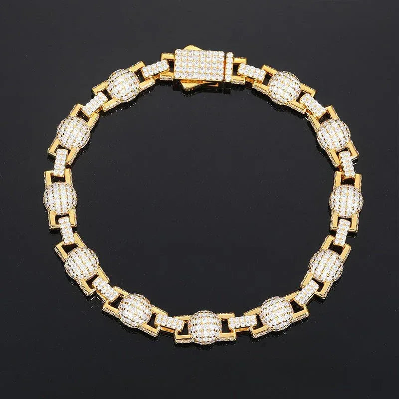 7mm Moissanite Bubble Bead Chain – 925 Sterling Silver Hip Hop Streetwear Necklace - CaratixJewelry