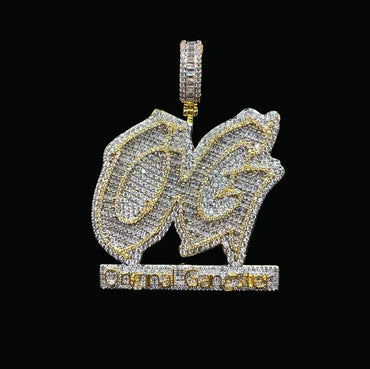 OG Original Gangster Two Tone Iced Out Letter Pendant Necklace – Custom Hip Hop Jewelry for Men - CaratixJewelry