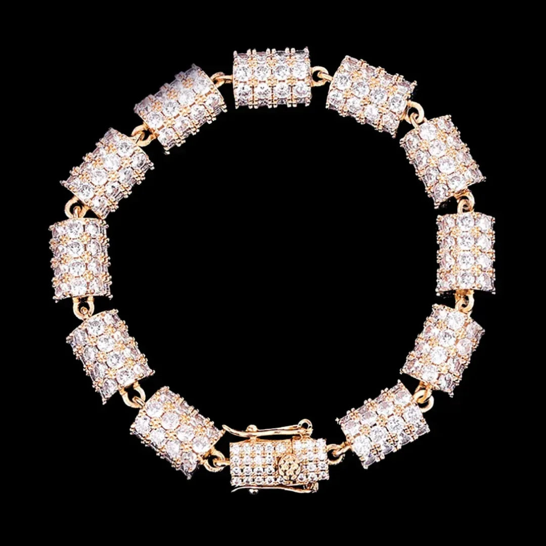 10MM Cylindrical Iced Out Bracelet – Luxury Hip Hop Jewelry for Men & Women - CaratixJewelry