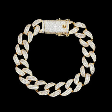 14MM Classy Prong Setting Iced Out Bracelet – Luxury Hip Hop Jewelry for Men & Women - CaratixJewelry