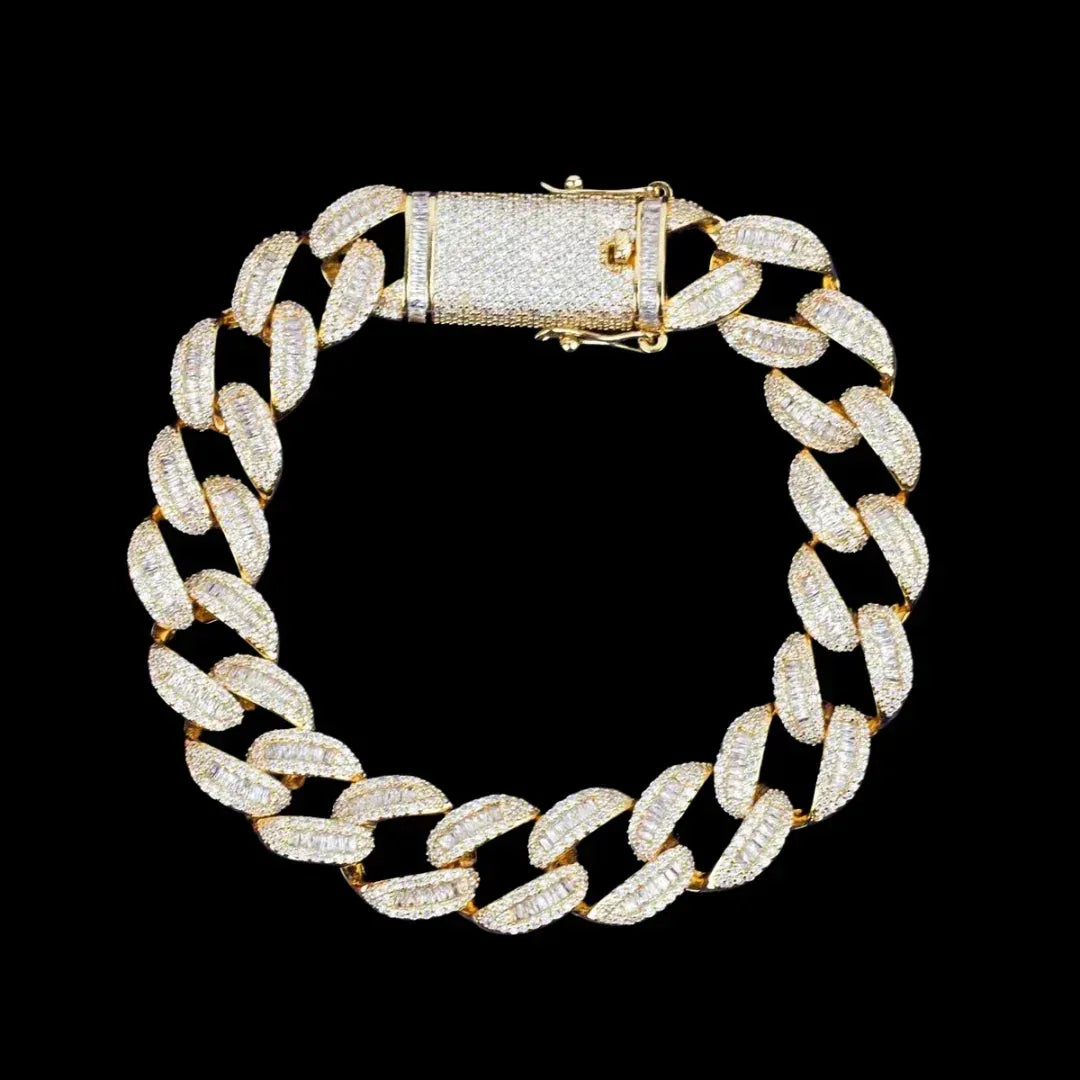 14MM Classy Prong Setting Iced Out Bracelet – Luxury Hip Hop Jewelry for Men & Women - CaratixJewelry