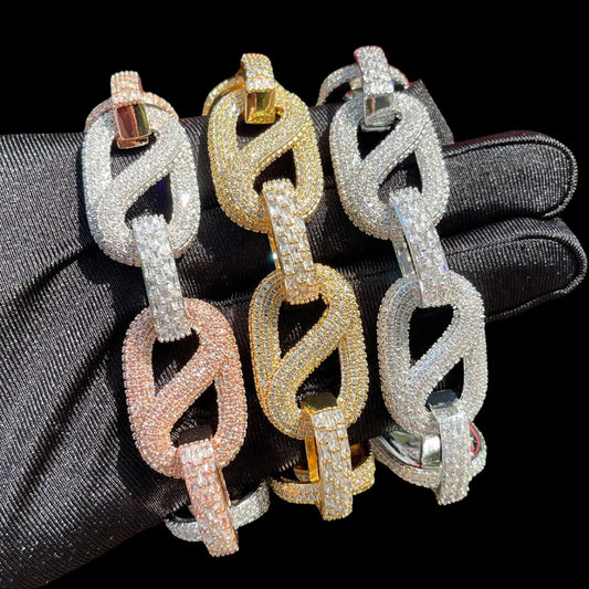 20MM Baguette and Stones Infinity Iced Out Diamond Bracelet