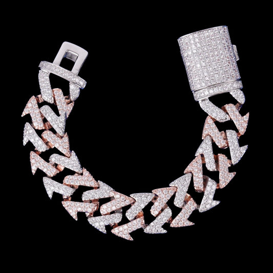 15MM Lightning Link Iced Out Diamond Bracelet – Luxury Hip Hop Jewelry for Men & Women
