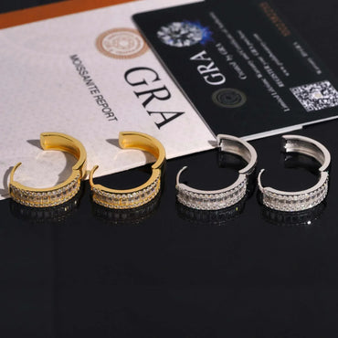 S925 Silver Synthetic Moissanite Inspired Hoop Earrings - CaratixJewelry