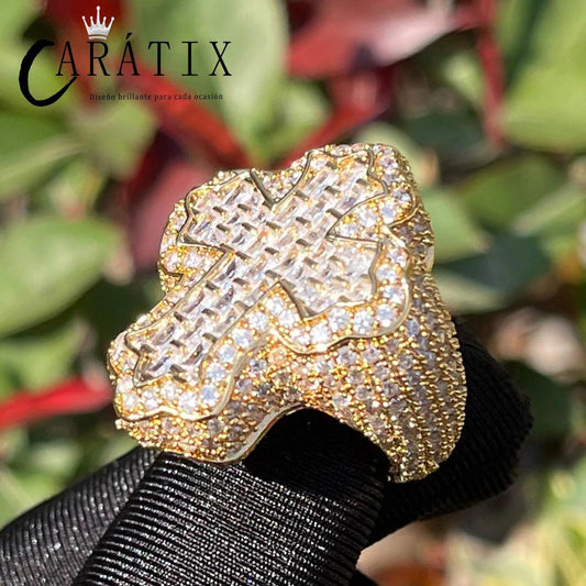 CARÁTIX Cross Zircon Ring | True Electroplated High Quality Hip Hop Jewelry for Men