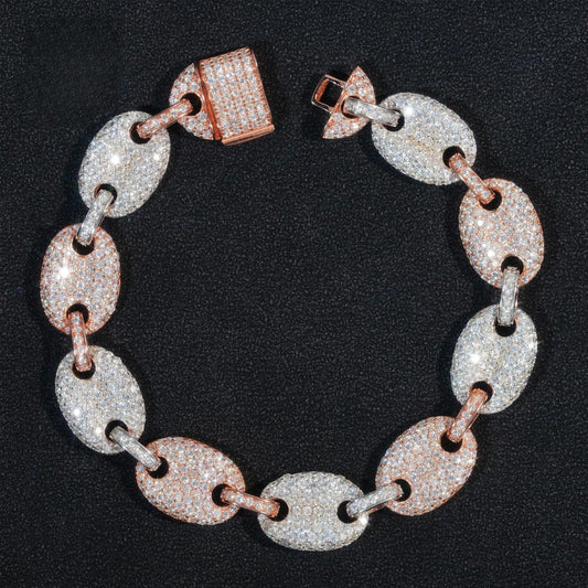 13mm Moissanite Pig Nose Cuban Link Bracelet/Necklace – S925 Sterling Silver Iced-Out Hip Hop Streetwear Jewelry - CaratixJewelry