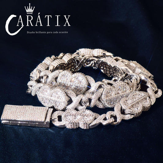 CARÁTIX Infinite Golden Chain Necklace – Iced Out Hip Hop Chino Link Jewelry for Men | Versatile Multi-Size Design