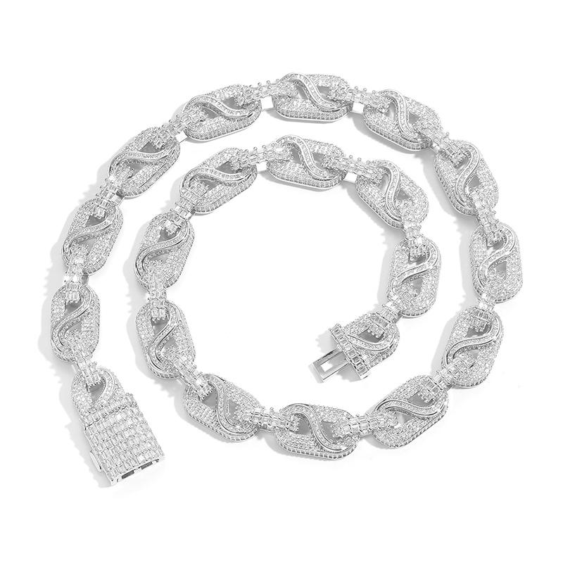 CARÁTIX Pig Nose Coffee Bean Link Chain | 5A+ CZ Iced Out Hip Hop Necklace for Men