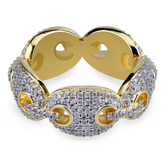 Luxury Gemstone Hip Hop Ring | 18K Gold Plated Micro-Pave | Caratix