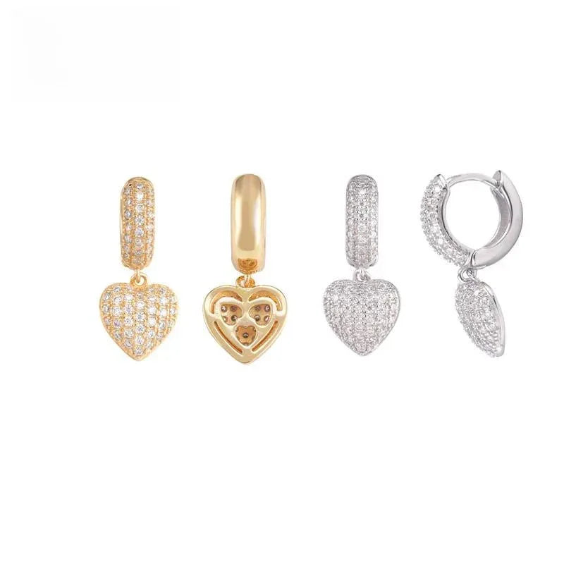 S925 Silver VVS Style Moissanite Heart Look Earrings - CaratixJewelry