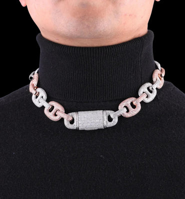 20MM VVS Duo Link Iced Out Necklace Chain - CaratixJewelry