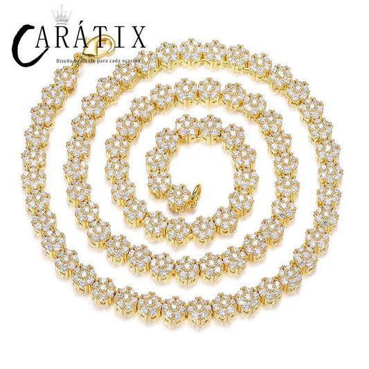 CARÁTIX Plum Blossom Tennis Chain | 3A+ CZ Iced Out Hip Hop Necklace for Men & Women (8mm) - CaratixJewelry