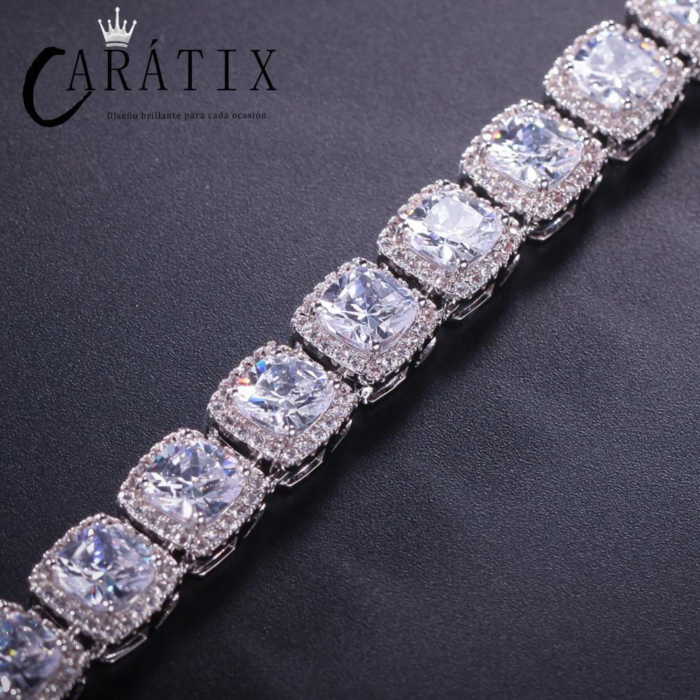 CARÁTIX - AAA Cubic Zirconia Choker Necklace Women Men Hip Hop Bling Iced Out 1 Row CZ Stone Tennis Chain Necklaces Rapper Jewelry Valentine's Day Gift for Men & Girls & Boys Mothers' Day Gift #Springtok