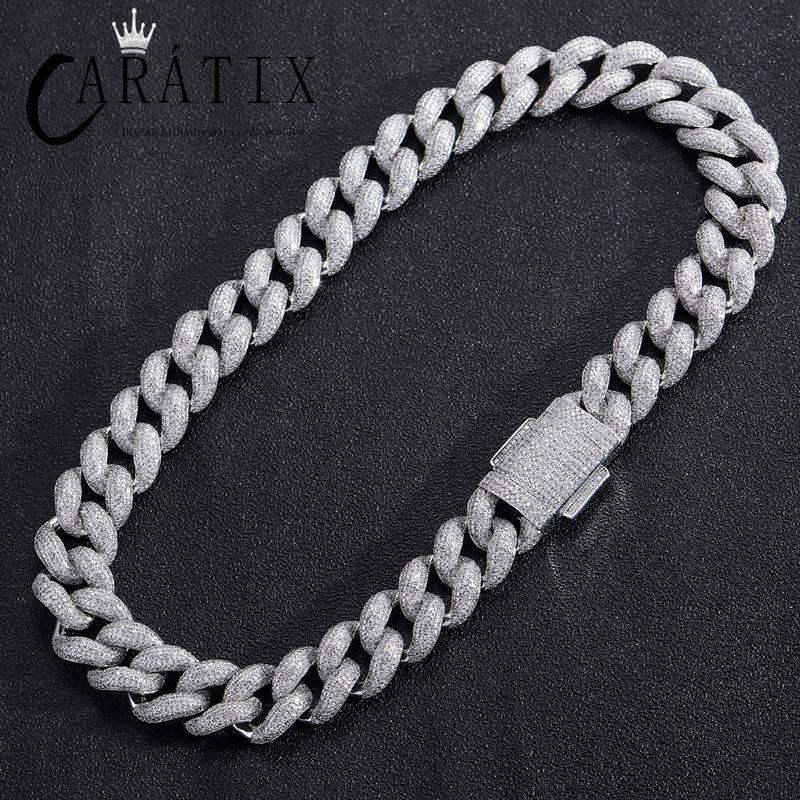 CARÁTIX Iced Out Round CZ Cuban Miami Link Chain Necklace – Hip Hop Jewelry in Gold & Silver for Men & Women - CaratixJewelry