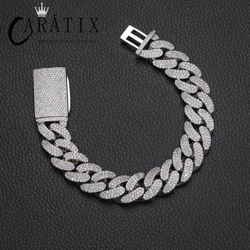 CARÁTIX – 15mm 3-Row Round Cuban Miami Link Chain Necklace | Iced Out CZ Bling Hip Hop Jewelry for Men & Women, Rapper Street Style - CaratixJewelry