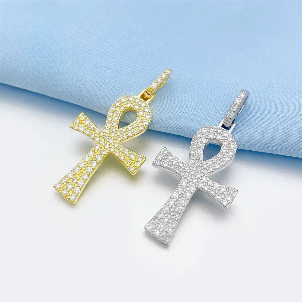 925 Silver Moissanite Cross Pendant – Hip-Hop Style, Trendy Jewelry - CaratixJewelry