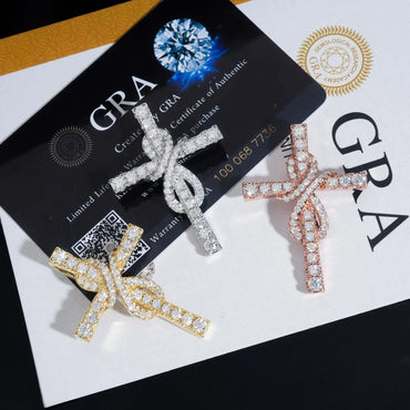 925 Silver Moissanite Hip-Hop Cross Pendant – Trendy Jewelry, High-Quality Design - CaratixJewelry