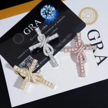 925 Silver Moissanite Hip-Hop Cross Pendant – Trendy Jewelry, High-Quality Design - CaratixJewelry
