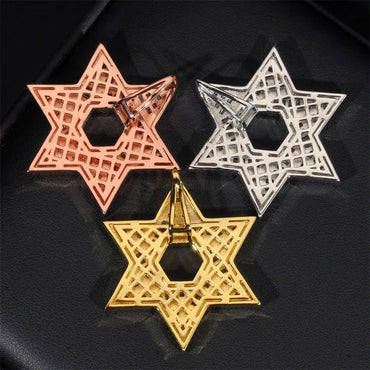 925 Silver Moissanite Star Pendant – European & American Hip-Hop Jewelry, In Stock - CaratixJewelry